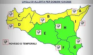 Temporali in arrivo sulla Sicilia: allerta gialla in cinque province e temperature in calo